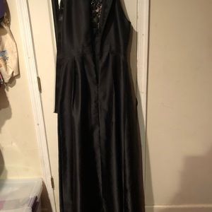 One piece black prom dress